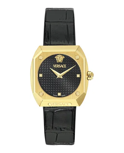 Versace Antares Leather Watch In Transparent