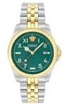 Versace Gold & Silver Anteo Watch In Two Tone