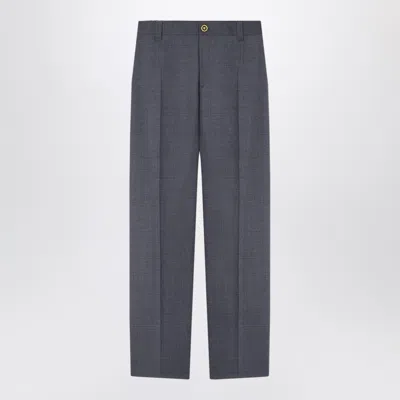 Versace Anthracite Grey Wool Jogger Trousers In Blue