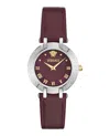 Versace Antlia Leather Watch In Multi