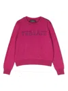 Versace Appliqué-logo Crew-neck Jumper In Pink