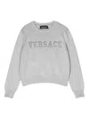Versace Appliqué-logo Crew-neck Jumper In Silver