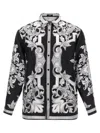 Versace Reversible Black Jacket With Baroque Print In Black