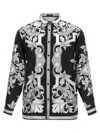 Versace Reversible Black Jacket With Baroque Print In Black