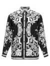 Versace Reversible Black Jacket With Baroque Print In Black