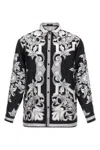 Versace Reversible Black Jacket With Baroque Print In Multi