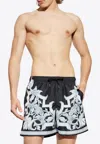 Versace Architectural Baroque Boardshorts In Black