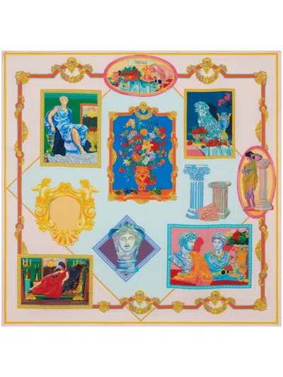 Versace Artwork-print Foulard In Pink