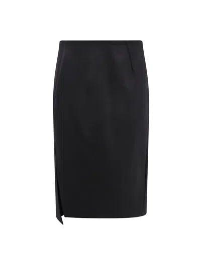Versace Black Asymmetric Pencil Skirt