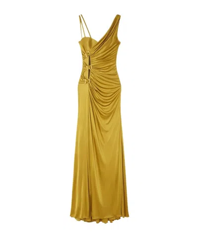 Versace Asymmetric Design Dress In Yellow