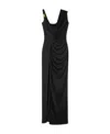 Versace Asymmetric-design Silk Gown In Black