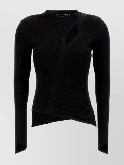VERSACE ASYMMETRIC HEM VISCOSE BLEND SWEATER