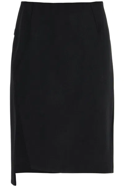 Versace Asymmetric Midi Skirt In Black