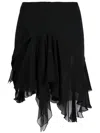 Versace Asymmetric Pleated Skirt In Schwarz