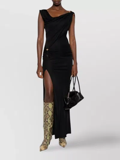 VERSACE ASYMMETRICAL DRAPED EVENING GOWN