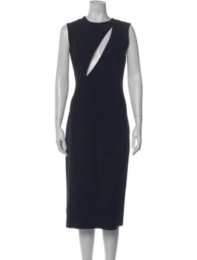 Pre-owned Versace Asymmetrical Knee-length Dress In Black