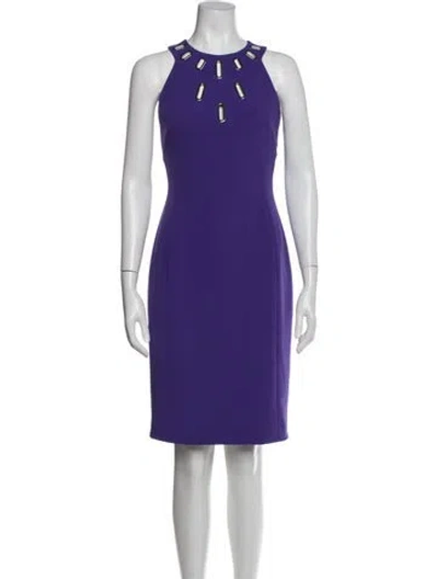 Pre-owned Versace Asymmetrical Knee-length Dress In Purple