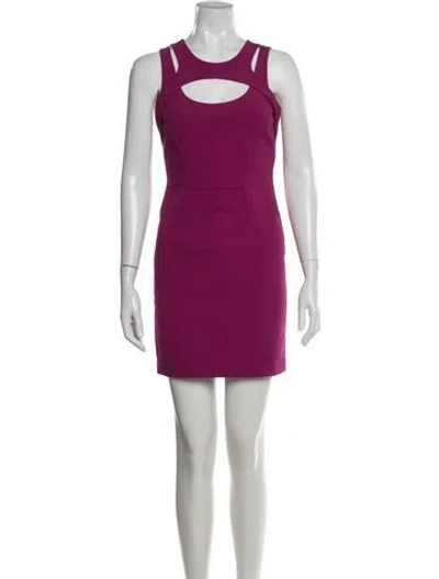 Pre-owned Versace Asymmetrical Mini Dress In Purple