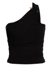 Versace Asymmetrical One-shoulder Top In Black