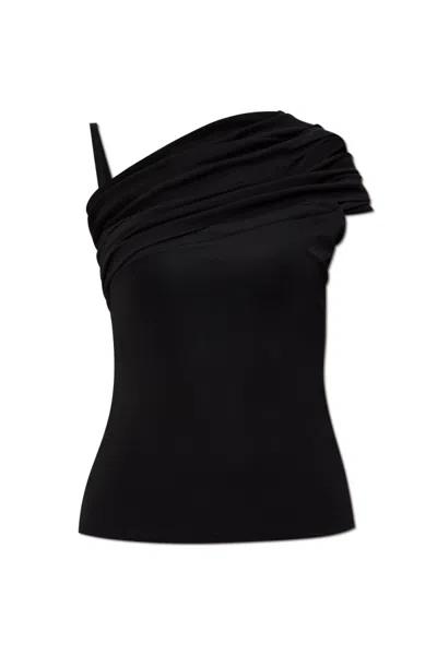 Versace Asymmetrical Top In Black