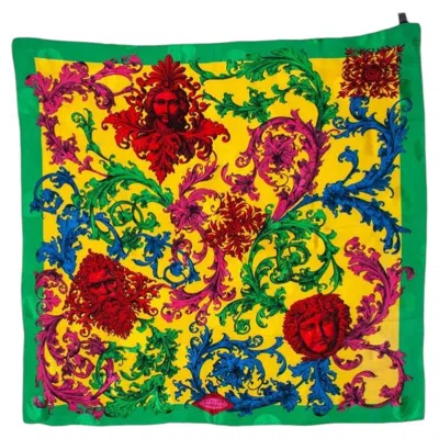 Pre-owned Versace Atelier , Multicolored Medusa Scarf In Black