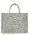 Versace Large Barocco Athena Tote Bag In Beige