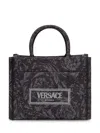 Versace Athena Baroque Small Shopper In Black