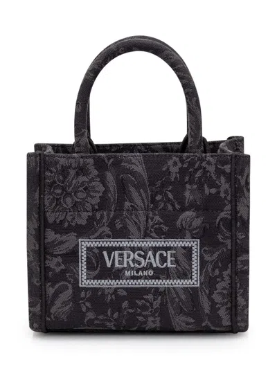 Versace Athena Baroque Tote Bag Extra Small In Black