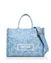 Versace Athena Large Jacquard Tote Bag In Blue