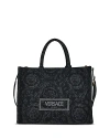 Versace Athena Large Tote In Black/black