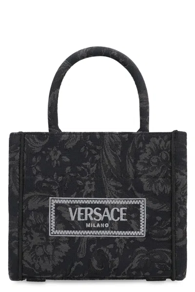 Versace Athena Mini Tote Bag In Black
