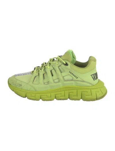Pre-owned Versace Athletic Sneakers In Green/yellow