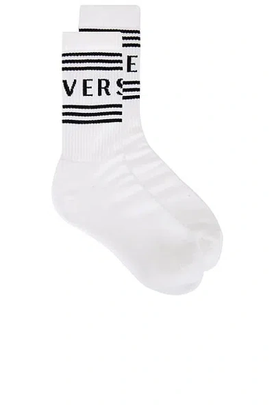 Versace 90s Vintage Logo Chaussettes In White