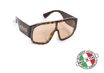 Pre-owned Versace Authentic  Women's Aviator Sunglasses Havana Tortoise 0ve4439 33mm In Brown