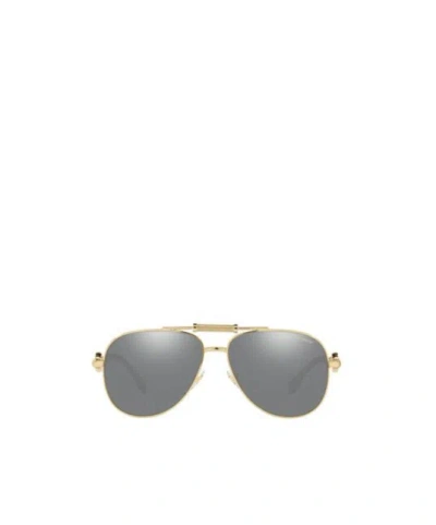 Versace Aviator Frame Sunglasses In Gray
