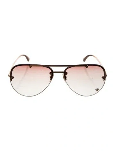 Pre-owned Versace Aviator Gradient Sunglasses In Gold