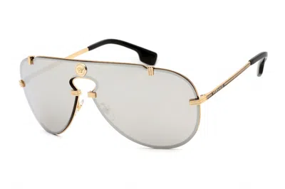 Pre-owned Versace Aviator Sunglasses43) In Gold/light Grey Mirrored Silver (ve2243/10026g