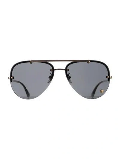 Pre-owned Versace Aviator Tinted Sunglasses In Black
