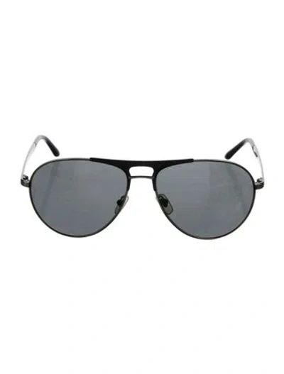 Pre-owned Versace Aviator Tinted Sunglasses In Black
