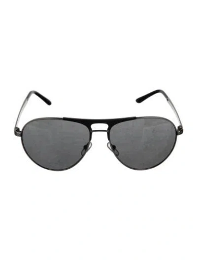 Pre-owned Versace Aviator Tinted Sunglasses In Black