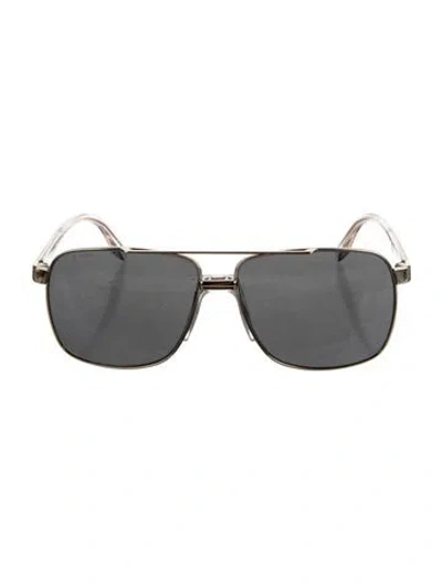 Pre-owned Versace Aviator Tinted Sunglasses In Clear/gold