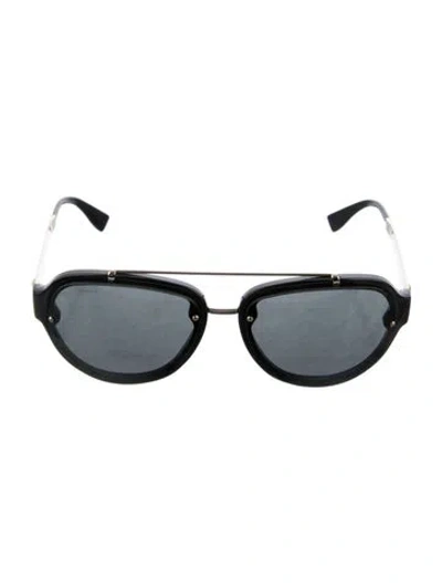 Pre-owned Versace Aviator Tinted Sunglasses In Gold