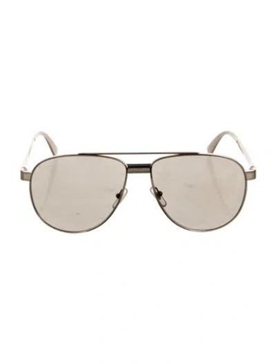 Pre-owned Versace Aviator Tinted Sunglasses In Gold
