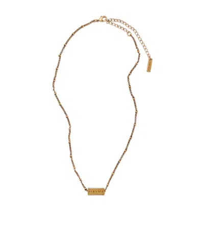 Versace Axis Chain Necklace In Gold