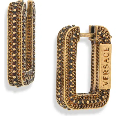 Versace Axis Hoop Earrings In Gold