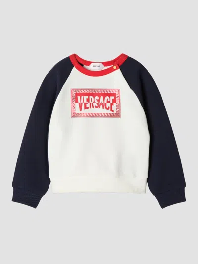 Versace Baby's & Little Kid's Logo Crewneck Sweatshirt In White