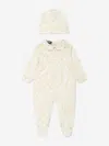 Versace Baby Barocco Babygrow Gift Set In Beige