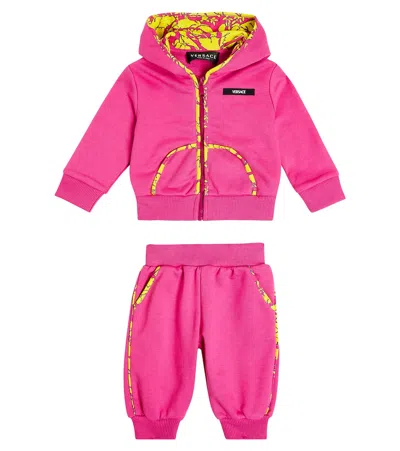 Versace Baby Jogginganzug Aus Baumwoll-jersey In Pink