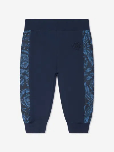 Versace Babies' Boys Blue Cotton Barocco Joggers