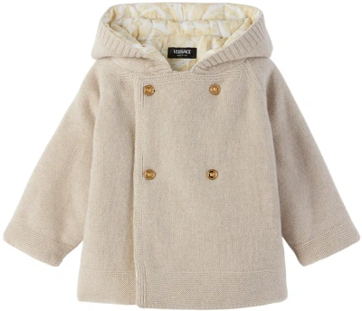 Versace Baby Beige Double-breasted Jacket In 1kd00 Sand Castle